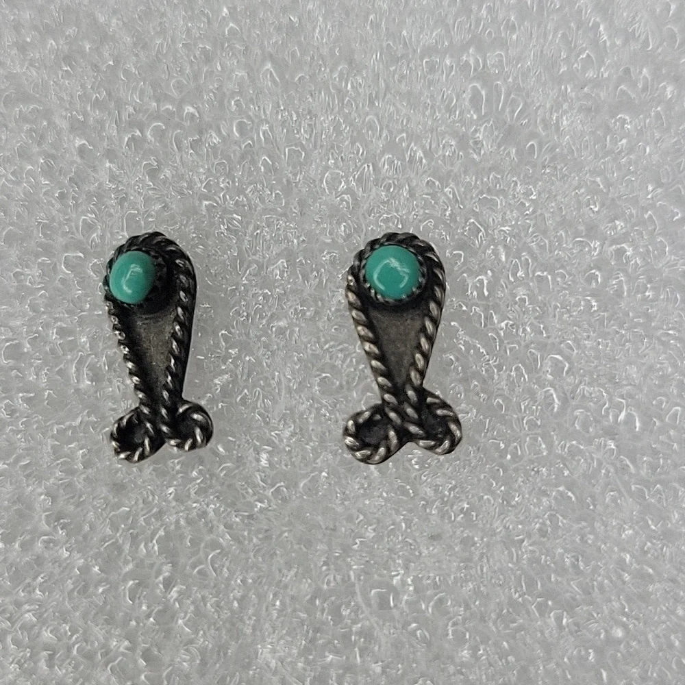 Sterling Silver Natural Turquoise Post Earrings